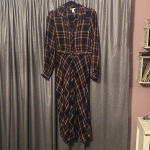 Plaid midi dress
